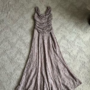 Mother of the bride dress. No alterations. Hem in tact. Taupe in color.